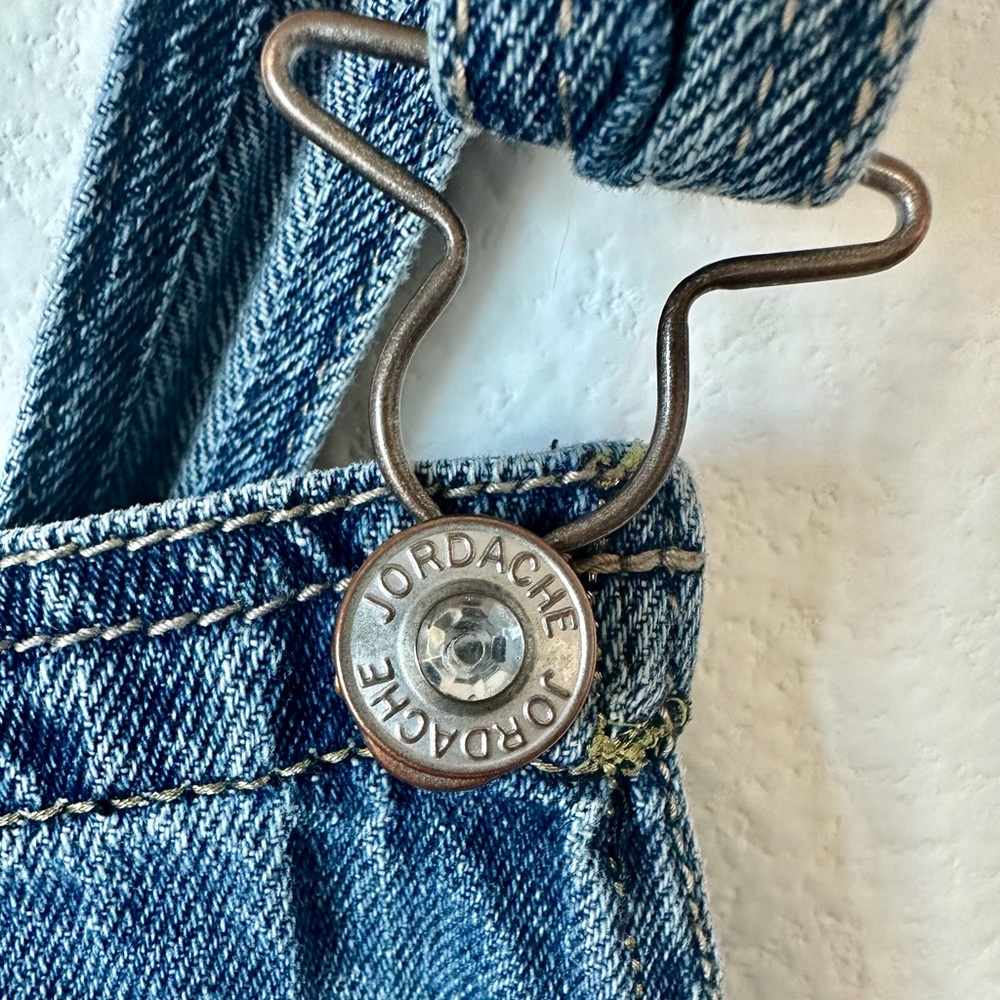 Jordache Distressed Denim Overalls Size L/G 10-12 - Picture 4 of 11